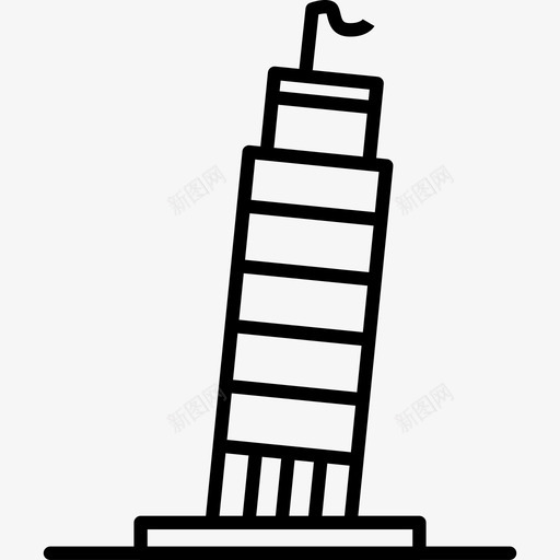 比萨塔纪念碑在世界各地图标svg_新图网 https://ixintu.com 在世界各地 比萨塔 纪念碑