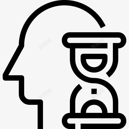 时间效率时钟头图标svg_新图网 https://ixintu.com 业务和员工管理 人力 头 时钟 时间效率 管理