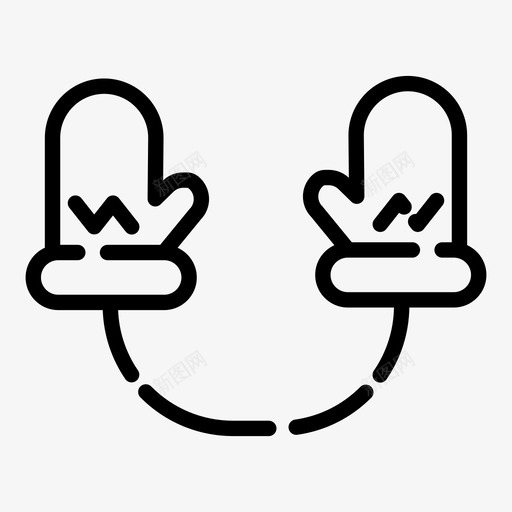 连指手套圣诞节时尚图标svg_新图网 https://ixintu.com 假日 冬天 圣诞节 时尚 连指手套