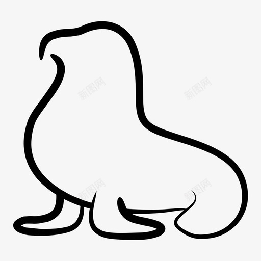 海豹动物海狮图标svg_新图网 https://ixintu.com 动物 水生动物 海狮 海象 海豹