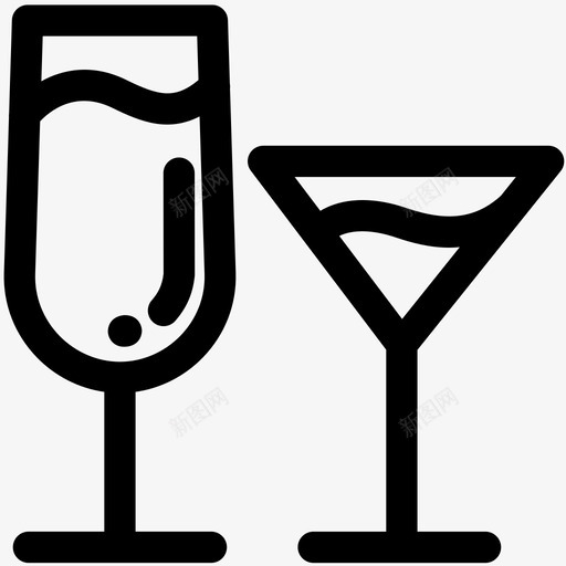 鸡尾酒酒类饮料图标svg_新图网 https://ixintu.com 家具 玻璃 酒类 饮料 鸡尾酒