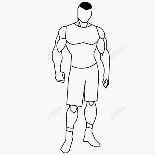 肌肉男运动健康生活图标svg_新图网 https://ixintu.com 人 人2d黑色 健康生活 强壮肌肉男 肌肉男 运动 重量