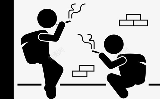 男生吸烟不良辍学图标svg_新图网 https://ixintu.com 不良 学校社会问题和问题 学生 男生吸烟 辍学 逃学