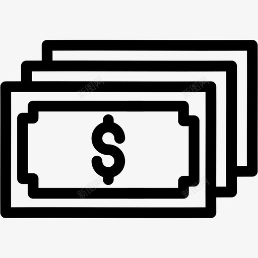 现金银行货币图标svg_新图网 https://ixintu.com 现金 美元 货币 金融 银行