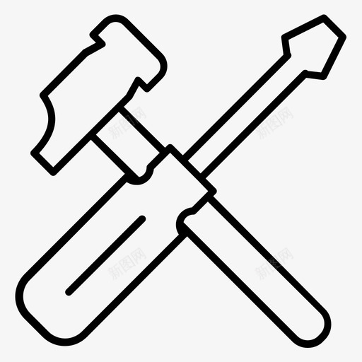 工具锤子机械工图标svg_新图网 https://ixintu.com 工具 机械工 螺丝刀 锤子
