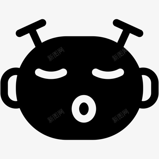 打鼾表情图填充机器人表情图图标svg_新图网 https://ixintu.com 填充机器人表情图 打鼾表情图
