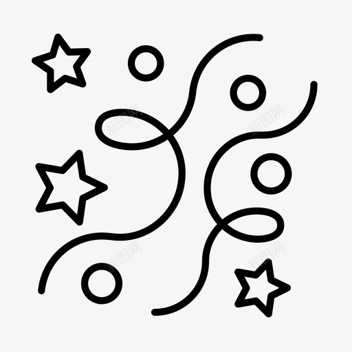 彩带庆祝闪光图标svg_新图网 https://ixintu.com 庆祝 彩带 新年前夜 游行 聚会 闪光