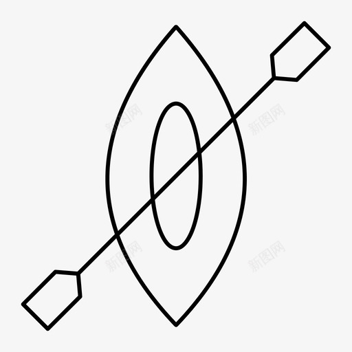 皮划艇黑桨小船图标svg_新图网 https://ixintu.com 划船 小船 皮划艇 黑桨