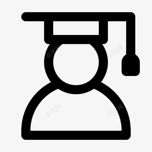 毕业生头像毕业图标svg_新图网 https://ixintu.com jumpicon教育加粗线 大学 头像 学生 学者 毕业 毕业生