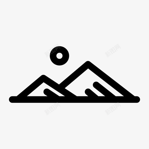 山太阳山顶图标svg_新图网 https://ixintu.com 太阳 山 山谷 山顶