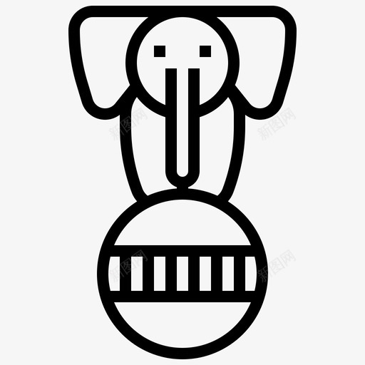 大象平衡球图标svg_新图网 https://ixintu.com 大象 平衡 球 马戏团