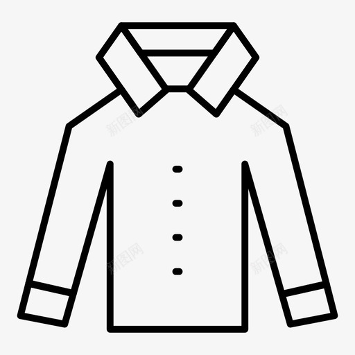 衬衫商务布料图标svg_新图网 https://ixintu.com 办公室细线卷1 商务 布料 时尚 穿着 衬衫