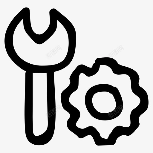 装备配置工程图标svg_新图网 https://ixintu.com 商务和办公室手绘图标 工具 工程 装备 设置 选项 配置