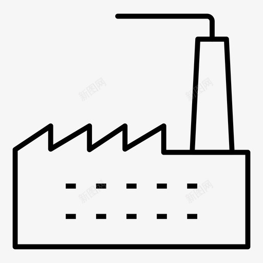 建筑商业工厂图标svg_新图网 https://ixintu.com 办公室细线卷1 商业 工业 工厂 建筑