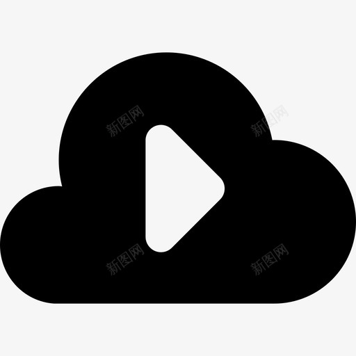 云播放按钮社交数据分析图标svg_新图网 https://ixintu.com 云播放按钮 数据分析 社交