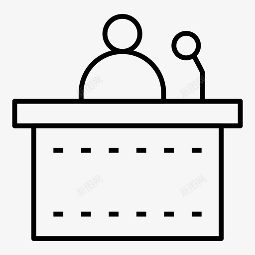 演讲商务培训图标svg_新图网 https://ixintu.com 办公室细线卷1 商务 培训 演讲