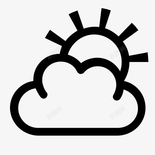 云和太阳天空阳光图标svg_新图网 https://ixintu.com 云和太阳 天气 天空 阳光