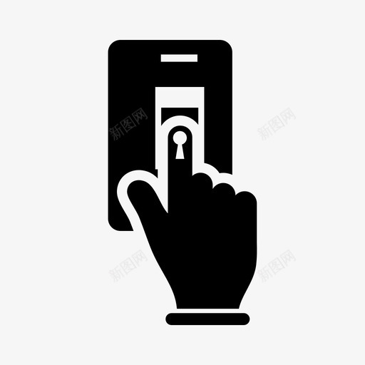 门安全访问指纹图标svg_新图网 https://ixintu.com 匹配 指纹 生物识别 访问 门安全