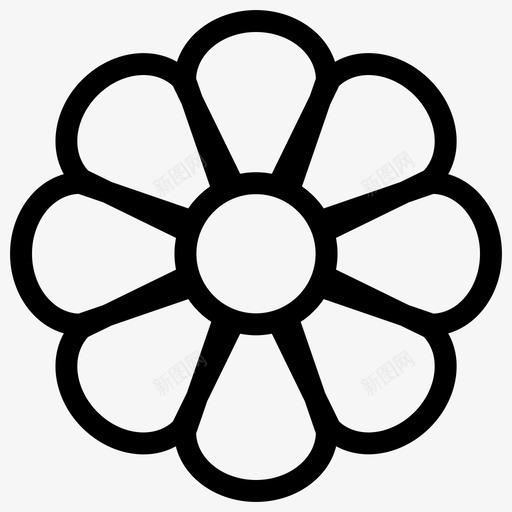 花叶自然图标svg_新图网 https://ixintu.com 叶 自然 花 轮廓花
