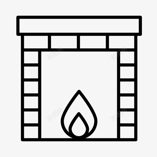 壁炉圣诞节节日图标svg_新图网 https://ixintu.com 冬季 圣诞节 圣诞装饰 壁炉 节日