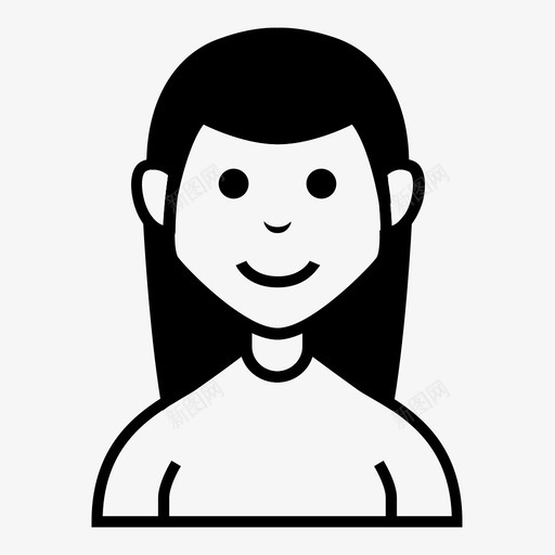 长发女人化身角色图标svg_新图网 https://ixintu.com 人物 化身 角色 长发女人