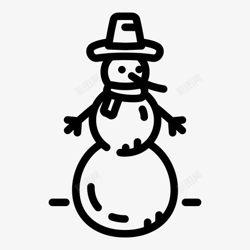 雪人圣诞节假日图标svg_新图网 https://ixintu.com 假日 冬天 圣诞节 雪人