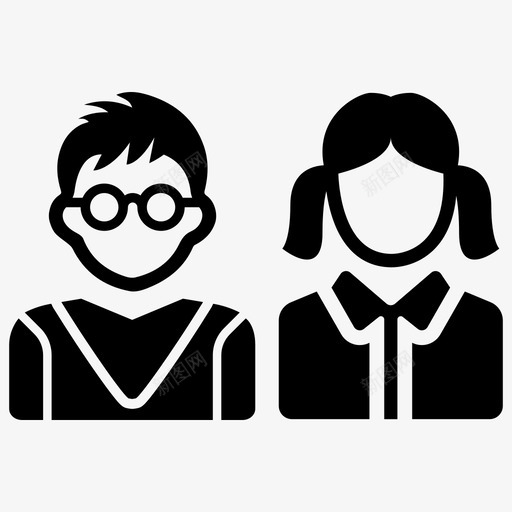 学生男孩教育图标svg_新图网 https://ixintu.com 女孩 学生 教育 男孩