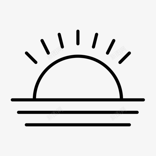 日出海滩假日图标svg_新图网 https://ixintu.com 假日 大海 日出 海洋 海滩