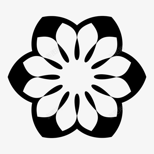 莲花图案图标svg_新图网 https://ixintu.com 图案 莲花