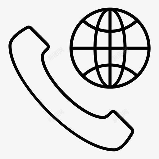 电话商务全球图标svg_新图网 https://ixintu.com 世界 全球 办公室细线第1卷 商务 国际 电话