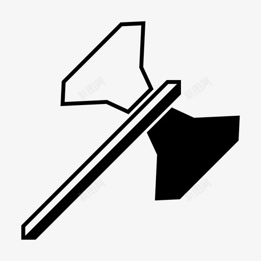 斧头攻击砍图标svg_新图网 https://ixintu.com 伤害 攻击 斧头 最小的rpg收集 武器 砍