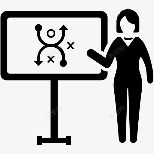 商务演示女商人会议图标svg_新图网 https://ixintu.com 会议 商务演示 商务管理 女商人 计划 项目