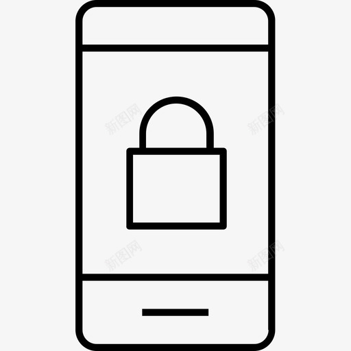 智能手机锁安全图标svg_新图网 https://ixintu.com 安全 智能手机 锁