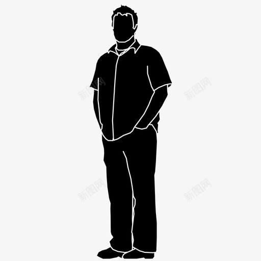 男人人2d黑色图标svg_新图网 https://ixintu.com 人 人2d黑色 男
