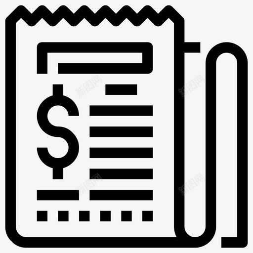 收据结帐发票图标svg_新图网 https://ixintu.com 付款 发票 收据 文件和文件 结帐 购物