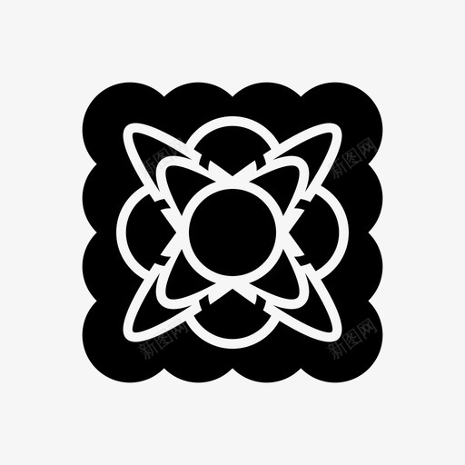 月饼节花图标svg_新图网 https://ixintu.com 中秋 月饼 节 花 装饰品 雕刻中秋节