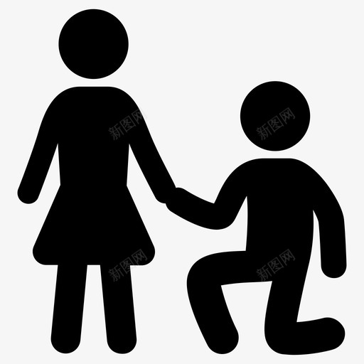 情侣求婚膝盖图标svg_新图网 https://ixintu.com 情侣求婚 膝盖