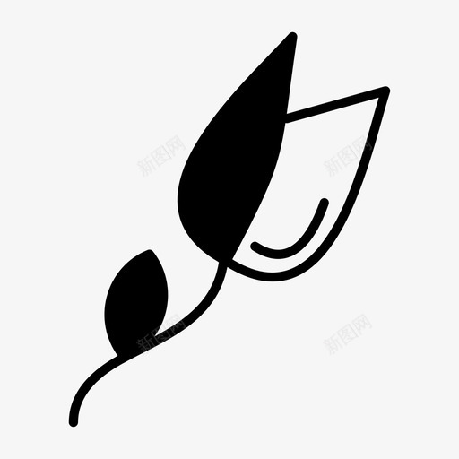郁金香花红玫瑰图标svg_新图网 https://ixintu.com 情人节 红玫瑰 花 郁金香