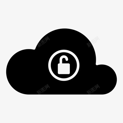 云解锁云计算云数据图标svg_新图网 https://ixintu.com 云数据 云服务 云解锁 云计算