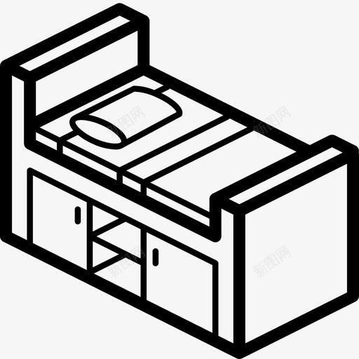 木屋床家具房子图标svg_新图网 https://ixintu.com 家具 家具轮廓 房子 木屋床