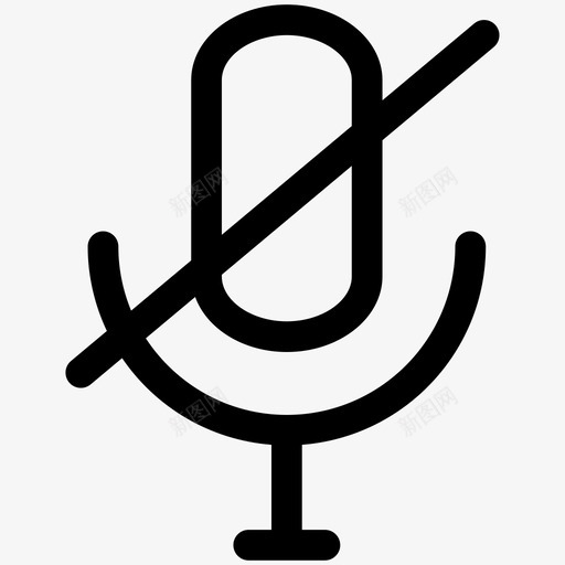 麦克风关闭静音录音图标svg_新图网 https://ixintu.com 声音 录音 皮克森 静音 麦克风关闭
