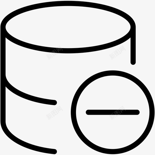 数据库减号服务器存储器图标svg_新图网 https://ixintu.com 存储器 数据库减号 服务器