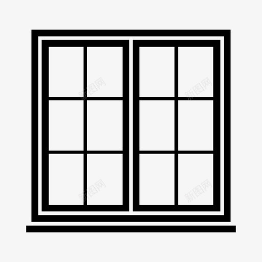 窗平开窗窗玻璃图标svg_新图网 https://ixintu.com 平开窗 窗 窗玻璃