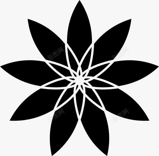 莲花花朵莲花植物图标svg_新图网 https://ixintu.com 花朵 莲花 莲花植物
