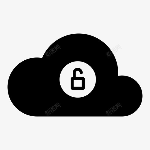 云解锁云计算云数据图标svg_新图网 https://ixintu.com 云数据 云服务 云解锁 云计算
