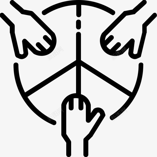 手支持和平手力量图标svg_新图网 https://ixintu.com 力量 和平与人权 团结 手 手支持和平