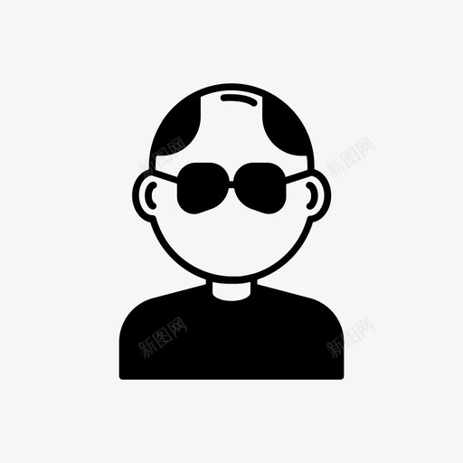 秃头头像眼镜图标svg_新图网 https://ixintu.com 头像 用户 眼镜 秃头