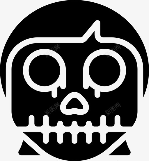 骷髅女孩表情符号万圣节图标svg_新图网 https://ixintu.com 万圣节 恐怖 恐怖表情 表情符号 骷髅女孩