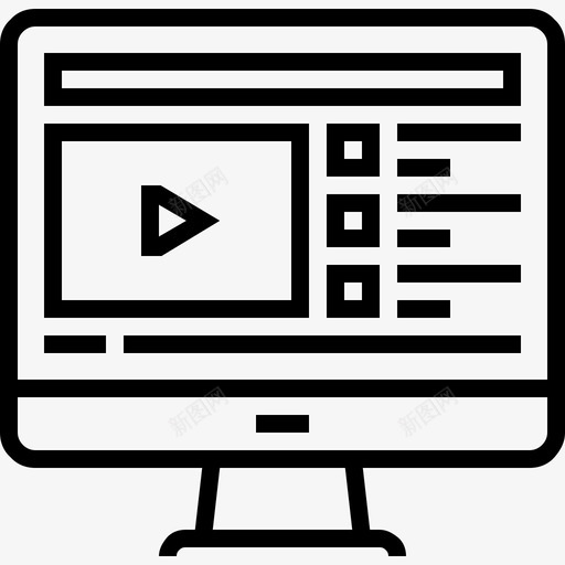 视频课程数字教育图标svg_新图网 https://ixintu.com 在线 在线教育和在线学习 教育 数字 视频课程