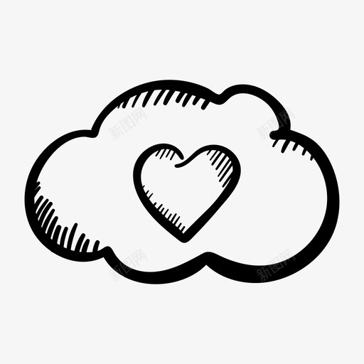 爱云最爱心图标svg_新图网 https://ixintu.com icloud 心 最爱 爱云